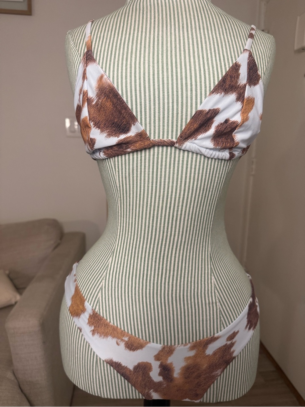 WeWoreWhat Brown & White Cow Print Bikini Set